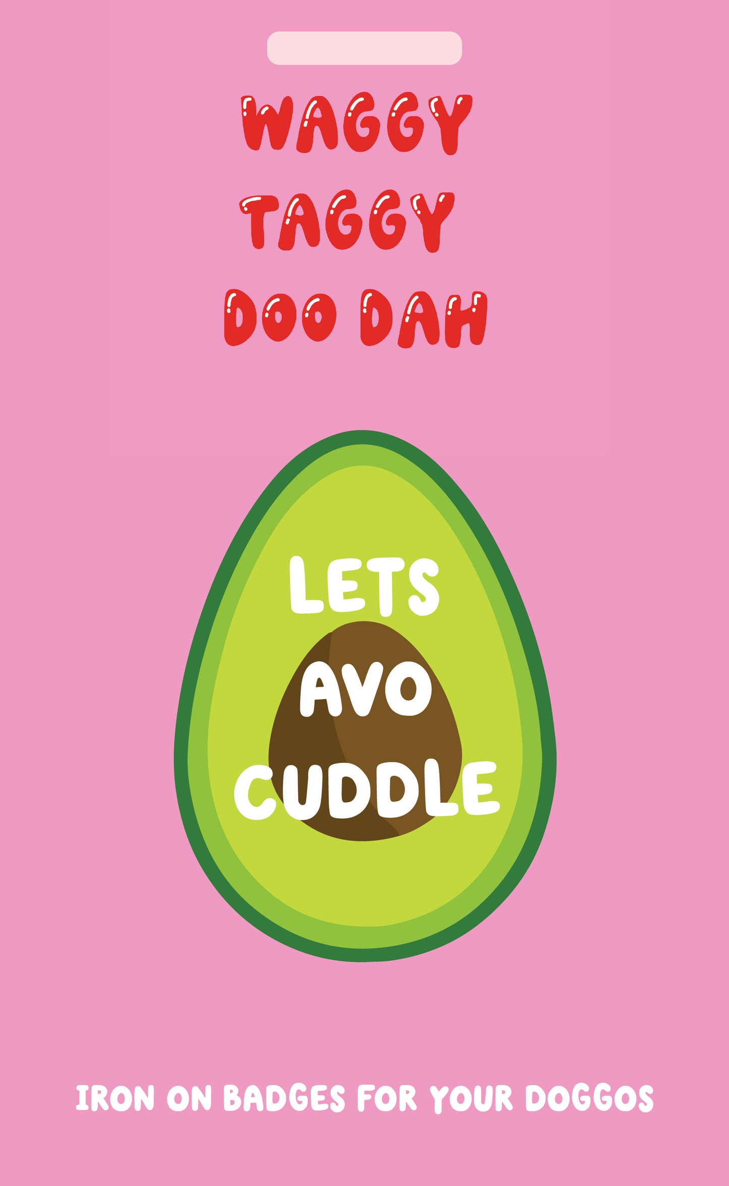 Let's avo cuddle iron on patch