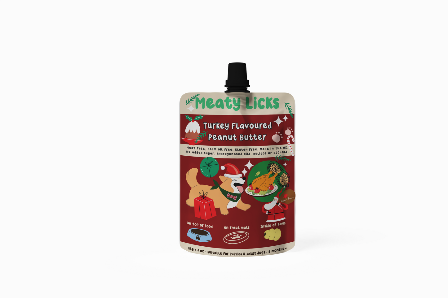 Meaty Licks Roast Turkey Christmas Special peanut butter 113g (PRE ORDER DESPATCH 15th NOV)